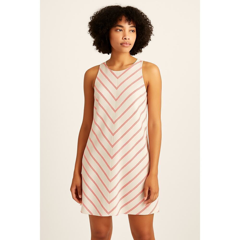 J.Crew Pink Chevron Stripe Shift Dress Size 2